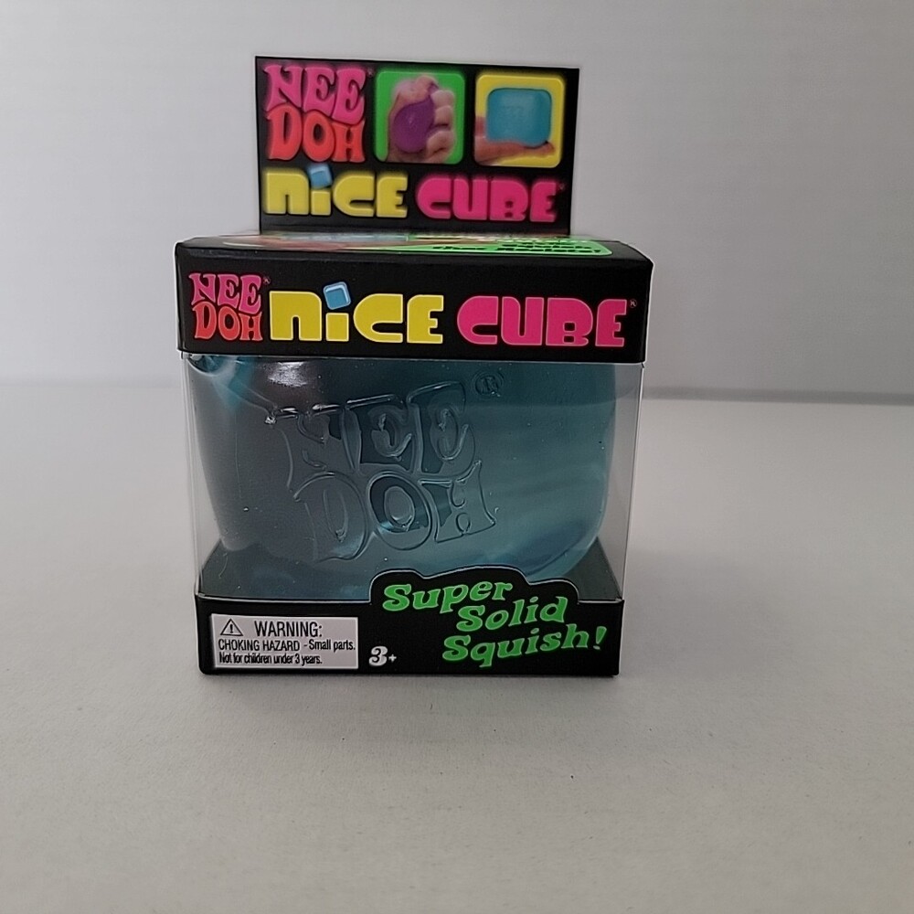 Nee Doh Nice Cube - Super Solid Squish! (Blue) - Brand New/Factory Sealed!